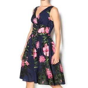 Large Aryeh Navy & Pink Floral Surplus Dress